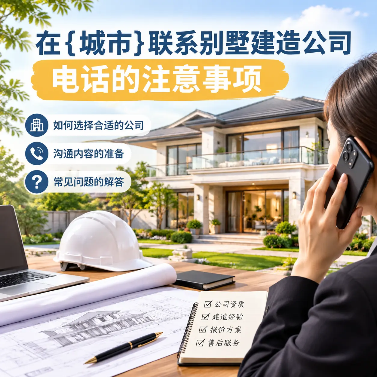 在黄平联系别墅建造公司电话的注意事项
